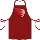Curled Albania Flag Albanian Day Football Cotton Apron 100% Organic Maroon