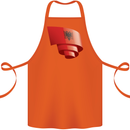 Curled Albania Flag Albanian Day Football Cotton Apron 100% Organic Orange