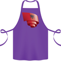 Curled Albania Flag Albanian Day Football Cotton Apron 100% Organic Purple