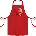 Curled Albania Flag Albanian Day Football Cotton Apron 100% Organic Red