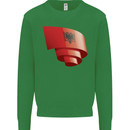 Curled Albania Flag Albanian Day Football Kids Sweatshirt Jumper Irish Green