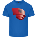 Curled Albania Flag Albanian Day Football Mens Cotton T-Shirt Tee Top Royal Blue