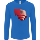 Curled Albania Flag Albanian Day Football Mens Long Sleeve T-Shirt Royal Blue