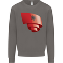 Curled Albania Flag Albanian Day Football Mens Sweatshirt Jumper Charcoal