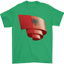 Curled Albania Flag Albanian Day Football Mens T-Shirt 100% Cotton Irish Green