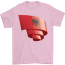 Curled Albania Flag Albanian Day Football Mens T-Shirt 100% Cotton Light Pink
