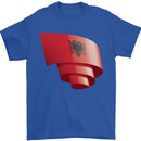Curled Albania Flag Albanian Day Football Mens T-Shirt 100% Cotton Royal Blue