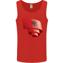 Curled Albania Flag Albanian Day Football Mens Vest Tank Top Red