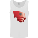 Curled Albania Flag Albanian Day Football Mens Vest Tank Top White