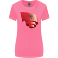 Curled Albania Flag Albanian Day Football Womens Wider Cut T-Shirt Azalea
