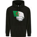 Curled Algeria Flag Algerian Day Football Childrens Kids Hoodie Black