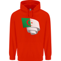 Curled Algeria Flag Algerian Day Football Childrens Kids Hoodie Bright Red