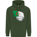 Curled Algeria Flag Algerian Day Football Childrens Kids Hoodie Forest Green