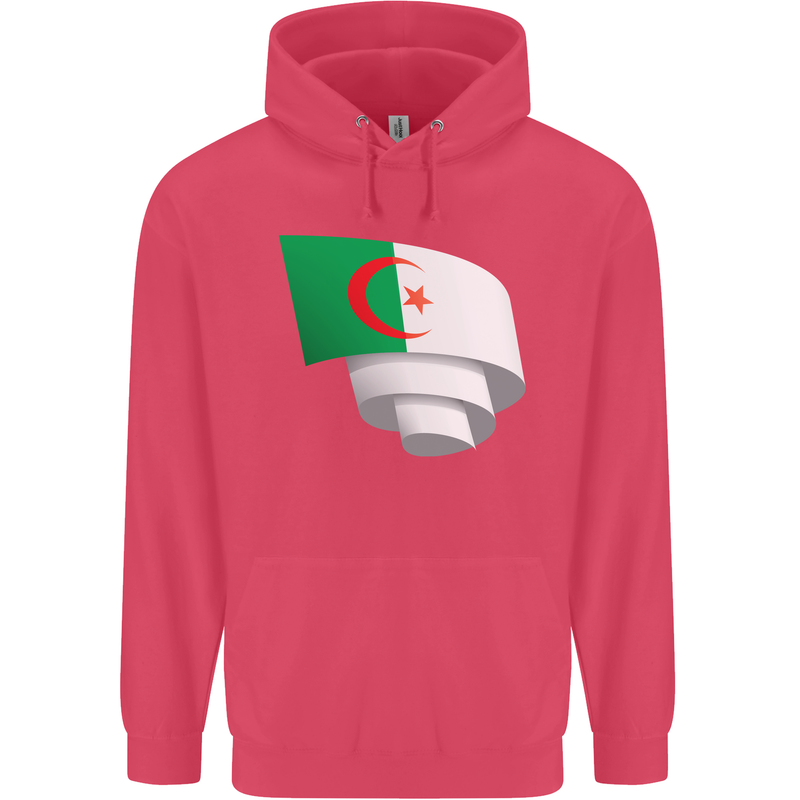 Curled Algeria Flag Algerian Day Football Childrens Kids Hoodie Heliconia