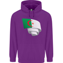 Curled Algeria Flag Algerian Day Football Childrens Kids Hoodie Purple