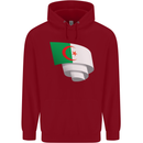 Curled Algeria Flag Algerian Day Football Childrens Kids Hoodie Red