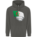 Curled Algeria Flag Algerian Day Football Childrens Kids Hoodie Storm Grey