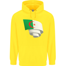 Curled Algeria Flag Algerian Day Football Childrens Kids Hoodie Yellow
