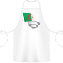 Curled Algeria Flag Algerian Day Football Cotton Apron 100% Organic White