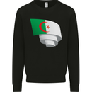 Curled Algeria Flag Algerian Day Football Kids Sweatshirt Jumper Black