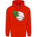 Curled Algeria Flag Algerian Day Football Mens 80% Cotton Hoodie Bright Red