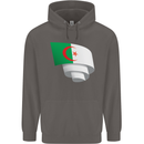 Curled Algeria Flag Algerian Day Football Mens 80% Cotton Hoodie Charcoal