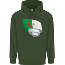 Curled Algeria Flag Algerian Day Football Mens 80% Cotton Hoodie Forest Green