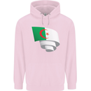 Curled Algeria Flag Algerian Day Football Mens 80% Cotton Hoodie Light Pink