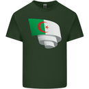 Curled Algeria Flag Algerian Day Football Mens Cotton T-Shirt Tee Top Forest Green