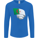 Curled Algeria Flag Algerian Day Football Mens Long Sleeve T-Shirt Royal Blue