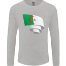 Curled Algeria Flag Algerian Day Football Mens Long Sleeve T-Shirt Sports Grey