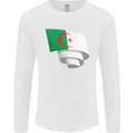 Curled Algeria Flag Algerian Day Football Mens Long Sleeve T-Shirt White