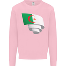 Curled Algeria Flag Algerian Day Football Mens Sweatshirt Jumper Light Pink
