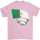 Curled Algeria Flag Algerian Day Football Mens T-Shirt 100% Cotton Light Pink