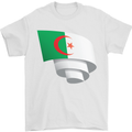 Curled Algeria Flag Algerian Day Football Mens T-Shirt 100% Cotton White