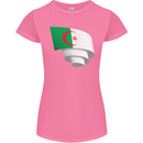 Curled Algeria Flag Algerian Day Football Womens Petite Cut T-Shirt Azalea
