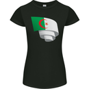 Curled Algeria Flag Algerian Day Football Womens Petite Cut T-Shirt Black