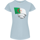 Curled Algeria Flag Algerian Day Football Womens Petite Cut T-Shirt Light Blue