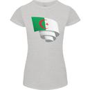 Curled Algeria Flag Algerian Day Football Womens Petite Cut T-Shirt Sports Grey