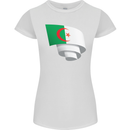 Curled Algeria Flag Algerian Day Football Womens Petite Cut T-Shirt White