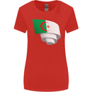 Curled Algeria Flag Algerian Day Football Womens Wider Cut T-Shirt Red
