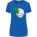 Curled Algeria Flag Algerian Day Football Womens Wider Cut T-Shirt Royal Blue