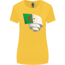 Curled Algeria Flag Algerian Day Football Womens Wider Cut T-Shirt Yellow