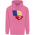 Curled Andorra Flag Andorran Day Football Childrens Kids Hoodie Azalea