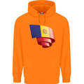 Curled Andorra Flag Andorran Day Football Childrens Kids Hoodie Orange