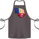 Curled Andorra Flag Andorran Day Football Cotton Apron 100% Organic Dark Grey