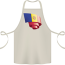 Curled Andorra Flag Andorran Day Football Cotton Apron 100% Organic Natural