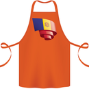 Curled Andorra Flag Andorran Day Football Cotton Apron 100% Organic Orange