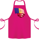 Curled Andorra Flag Andorran Day Football Cotton Apron 100% Organic Pink