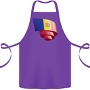 Curled Andorra Flag Andorran Day Football Cotton Apron 100% Organic Purple